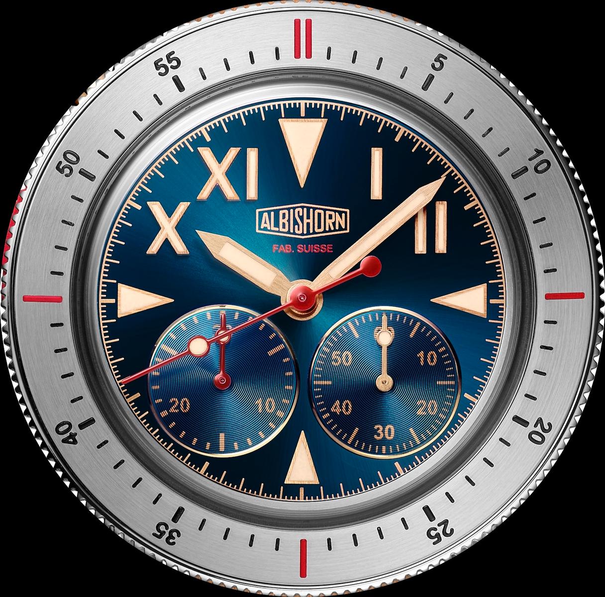 Un chronographe vintage plein d’imagination (Albishorn)…