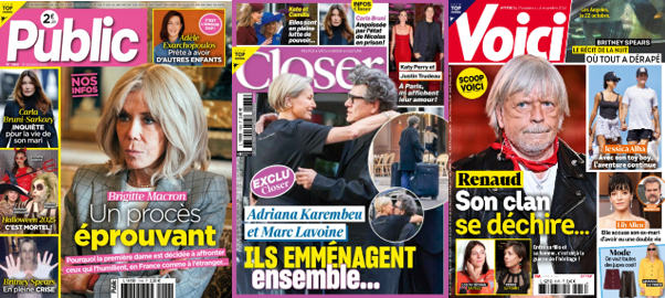 "Public", "Voici" et "Closer".