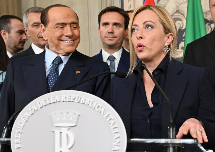 Giorgia Meloni Silvio Berlusconi AFP