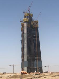 Le chantier de la tour en 2018.