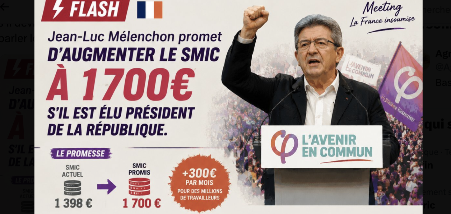 SMIC à 1 700 ¬ nets : le cadeau de Mélenchon qui pourrait coûter très cher aux smicards