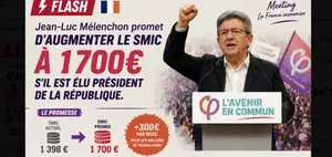 Un tract LFI promettant une hausse du SMIC à 1 700 euros nets
