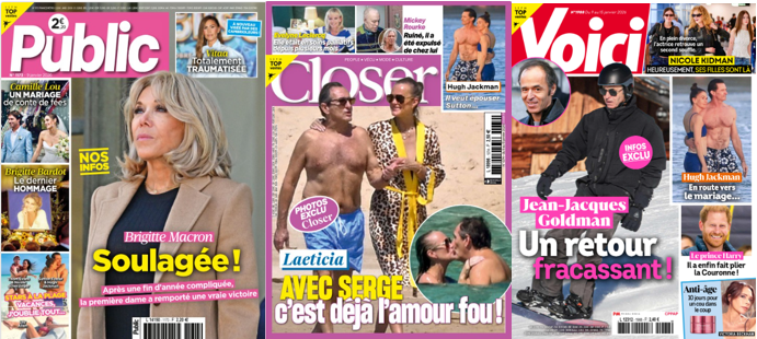 "Public", "Closer" et "Voici".