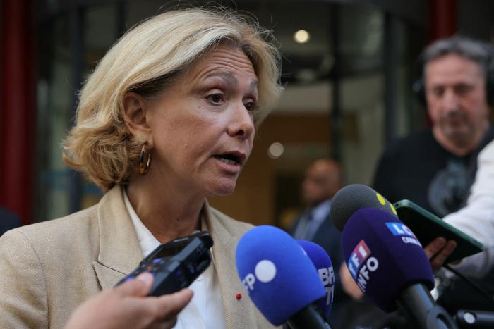La président de région Île de France, Valérie Pécresse, au congrès d'investiture de Bruno Retailleau à la tête des LR, le 28 juillet 2025 (Photo by Thomas SAMSON / AFP)