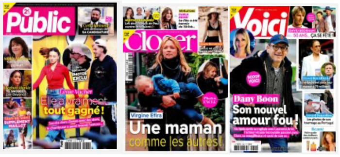 Unes des hebdos people