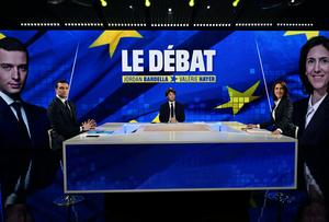 Jordan Bardella Valérie Hayer AFP