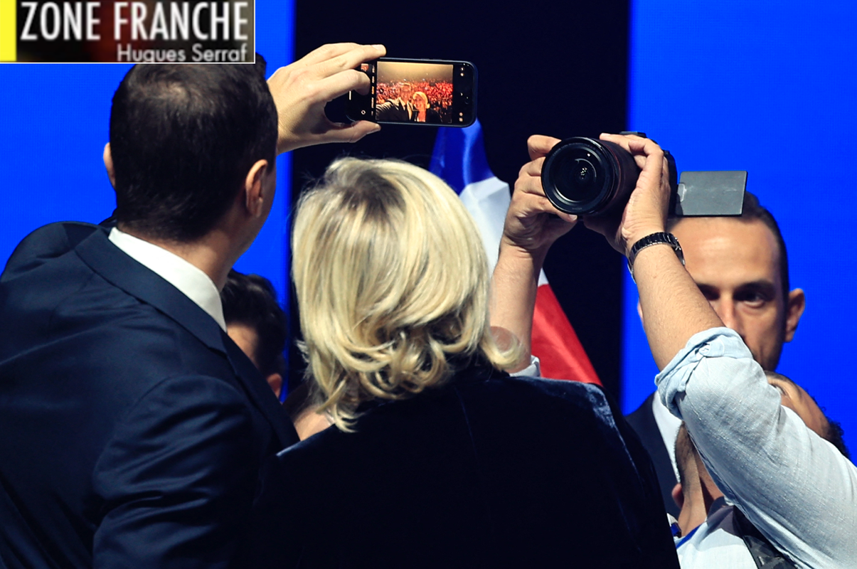 Jordan Bardella et Marine Le Pen en séance de selfie : "Regarde comme on est beaux. De vrais premiers de la classe..."