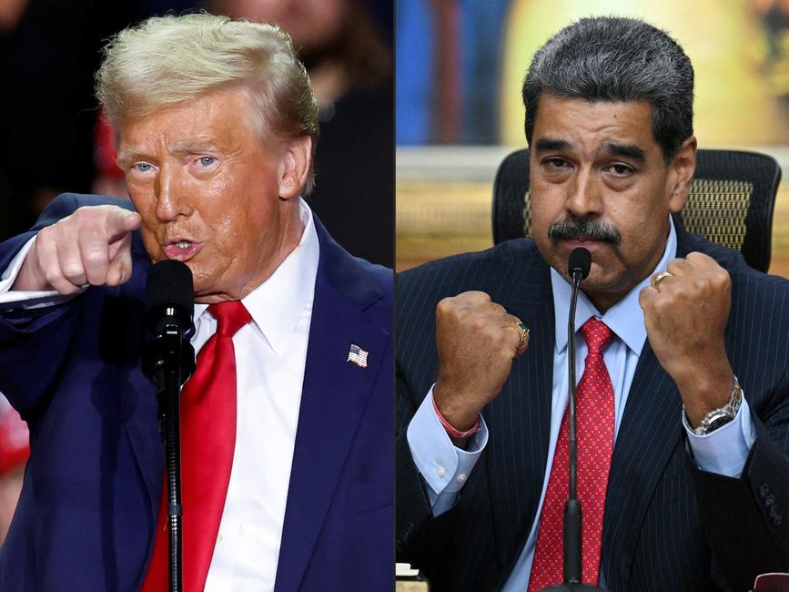 Un montage de photos du président américain Donald Trump et du président vénézuélien Nicolas Maduro.