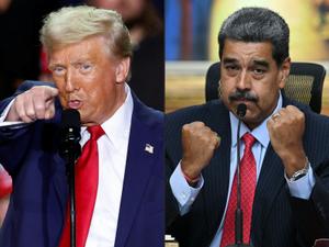 Un montage de photos du président américain Donald Trump et du président vénézuélien Nicolas Maduro. (Image d'illustration)