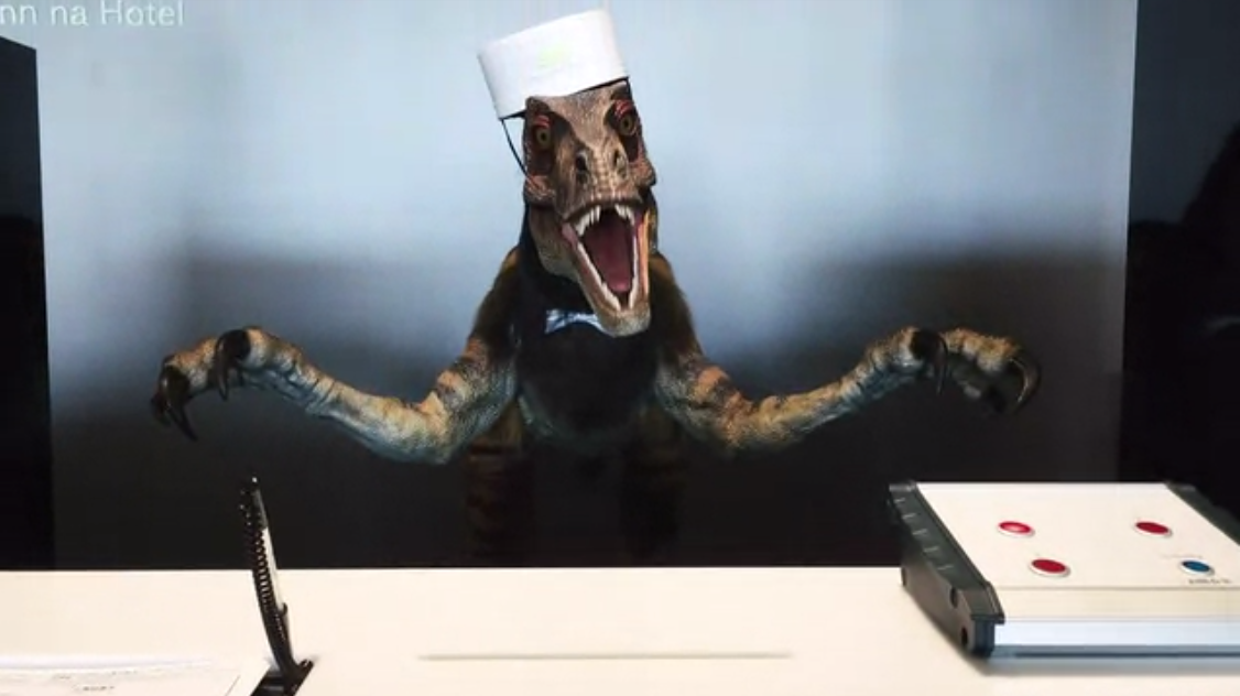 Un vélociraptor robot vous accueille dans cet hôtel robotisé japonais