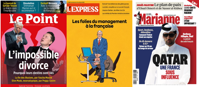 Le Point y croit encore; Macron / Attal, je te tiens, tu me tues par la barbichette; Marianne s’inquiète de l’influence qatarie en France, L’Express du management à la française