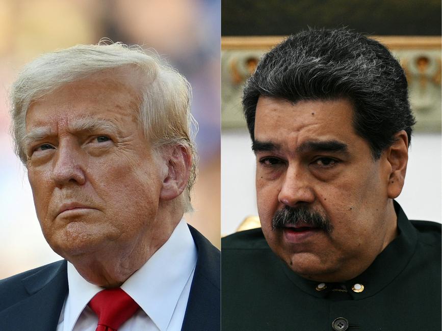 Un montage de photos d'archives de Donald Trump et de Nicolas Maduro.