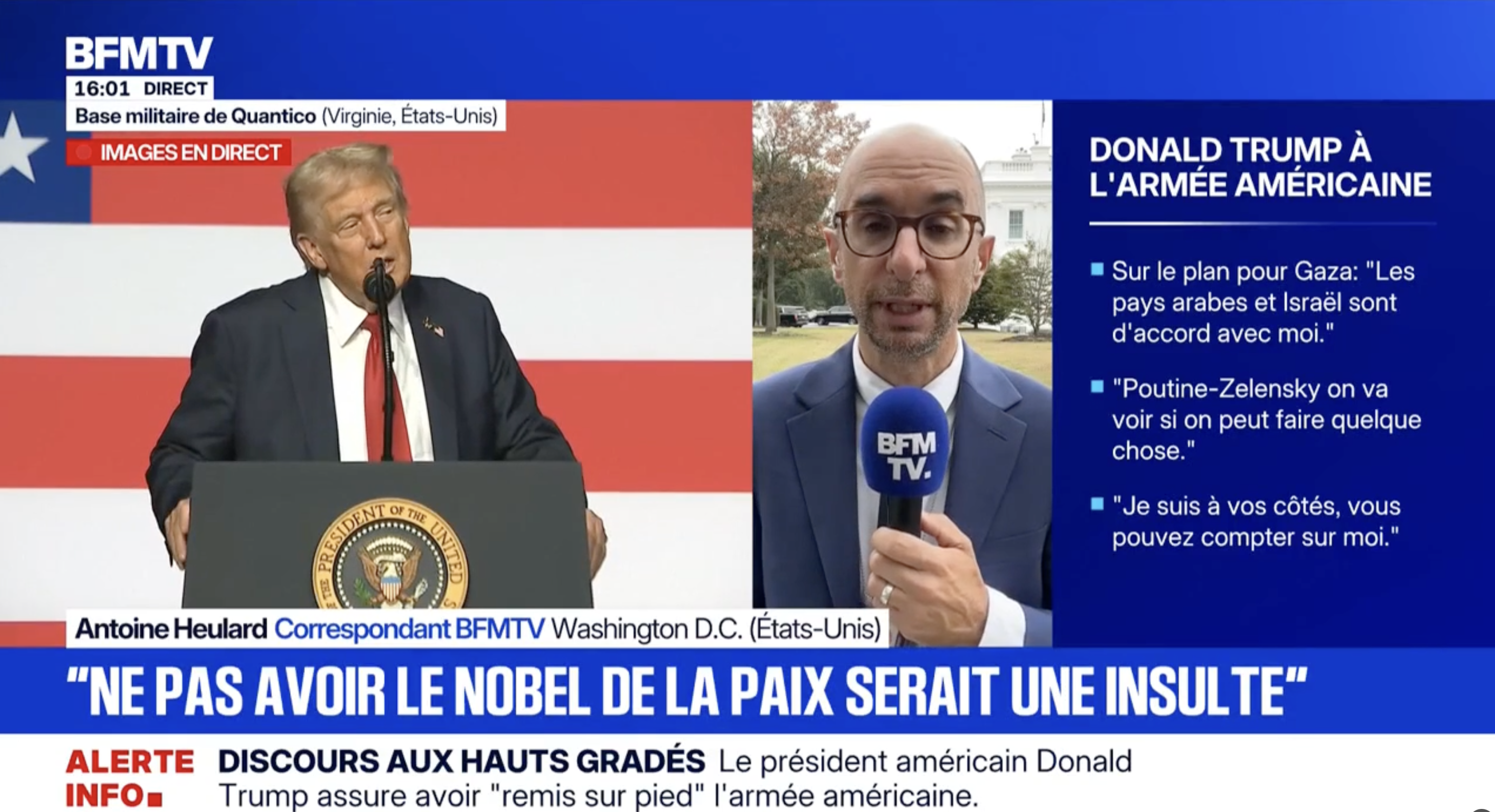 Vidéo : Pendant son discours à l'armée, Donald Trump dit que le Hamas a « trois ou quatre jours »pour répondre à son plan pour Gaza