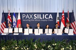 Le sous-secrétaire d'État Jacob Helberg lors du sommet « Pax Silica »  au Donald J. Trump Institute of Peace, le 12 décembre 2025 à Washington, D.C.