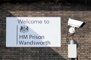 Un panneau devant la prison de Wandsworth, dans le sud-ouest de Londres. Image d'illustration