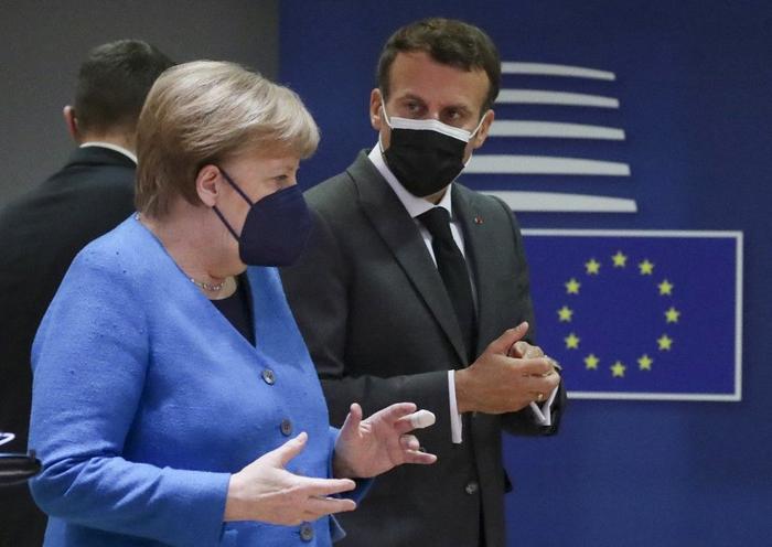 Angela Merkel Emmanuel Macron Europe AFP