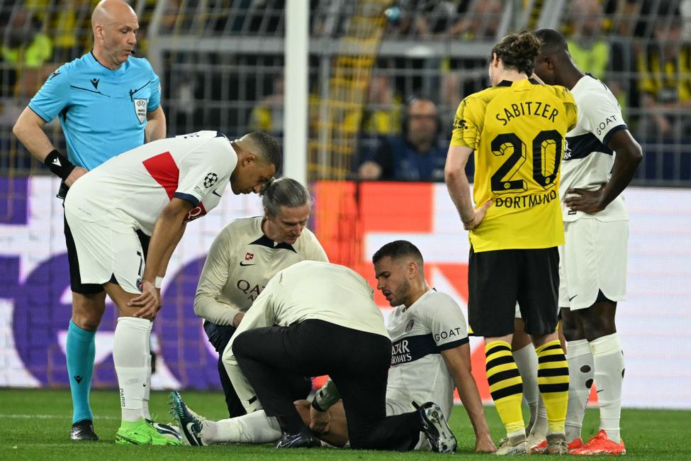 Lucas Hernandez blessé Dortmund-PSG AFP