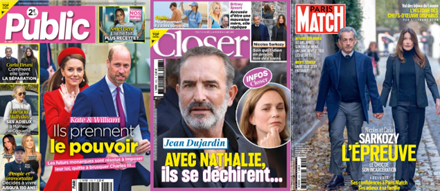 "Public", "Closer", "Paris Match".