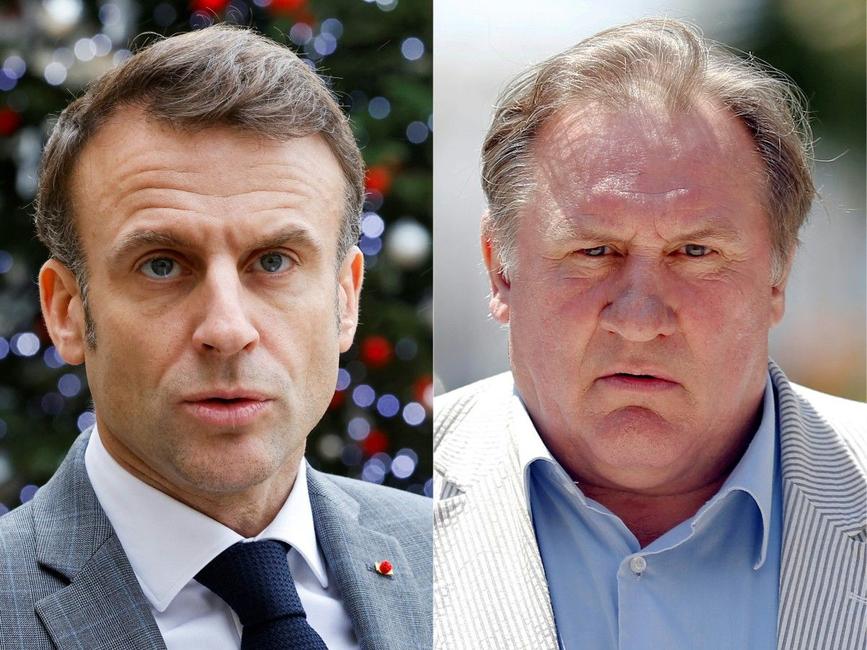 Emmanuel Macron Gérard Depardieu AFP