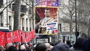Emmanuel Macron critiques manifestation AFP