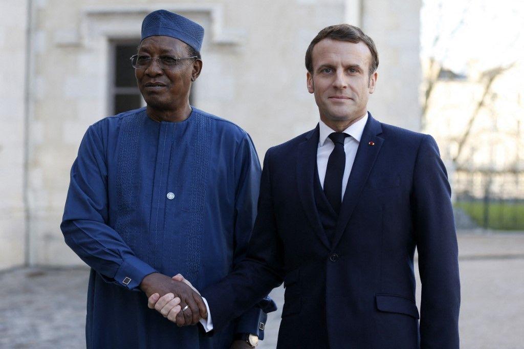 Idriss Déby Emmanuel Macron AFP