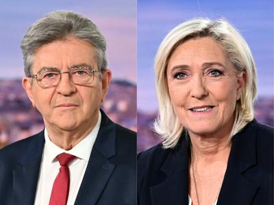 Un montage des portraits de Jean-Luc Mélenchon et de Marine Le Pen.