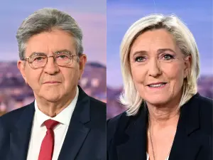 Un montage des portraits de Jean-Luc Mélenchon et de Marine Le Pen.