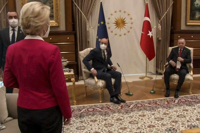 Ursula von der Leyen Erdogan Charles Michel AFP