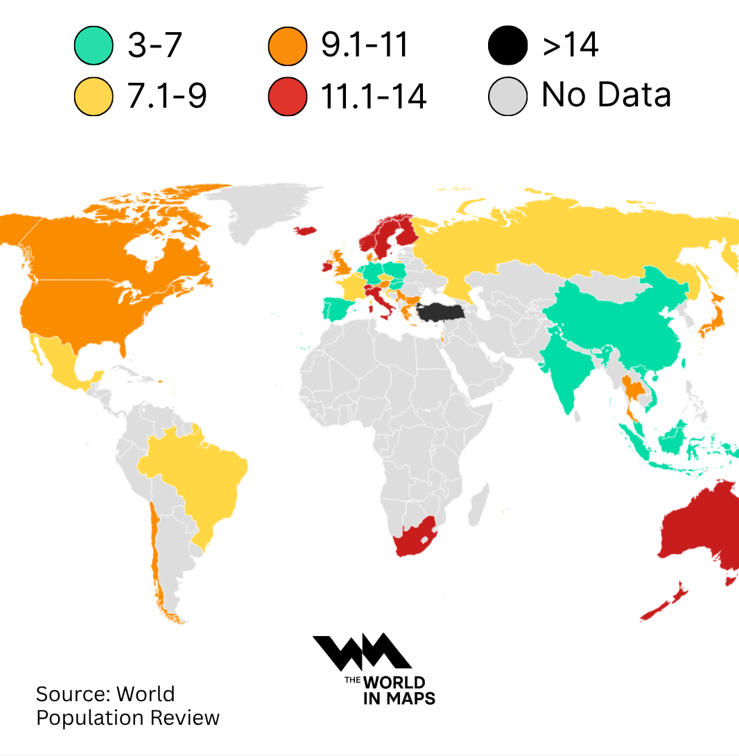 Le nombre de partenaires sexuels selon les pays