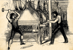 Les luddites, du nom de leur chef Ned Ludd, étaient des ouvriers qui protestaient contre la mécanisation de l'industrie textile pendant la révolution industrielle.