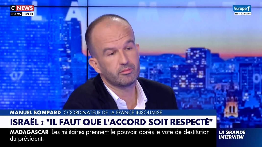 Gros accrochage ce matin entre le député LFI, Manuel Bompard et Sonia Mabrouk sur CNews : "Vous faites une insulte à l'intelligence de ceux qui nous regardent"