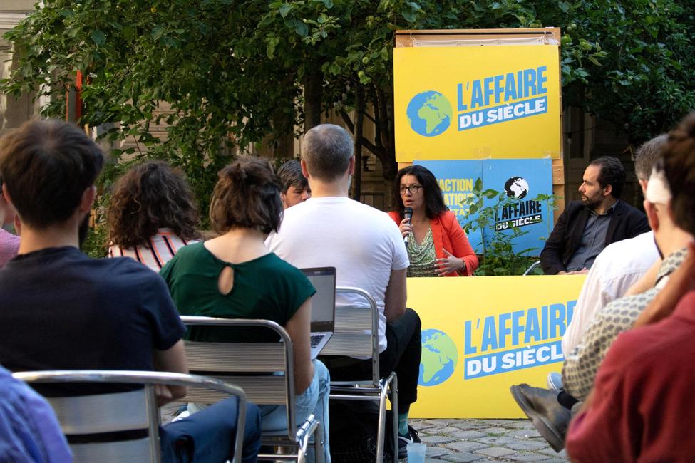 Cécile Duflot, directrice générale d'Oxfam France, s'exprime lors d'une conférence de presse à l'Académie du climat, à Paris, le 14 juin 2023.