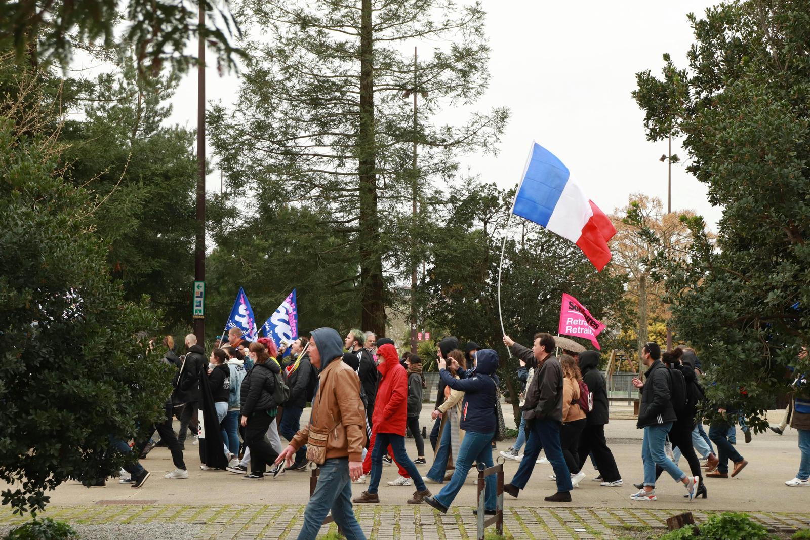 Des Français lors d'une manifestation contre la réforme des retraites.