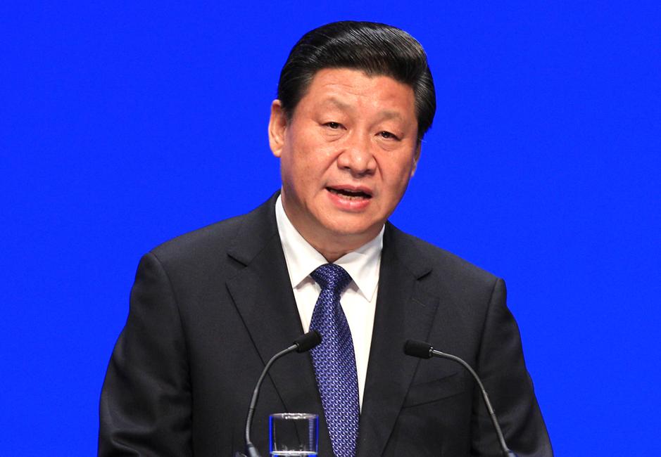 Le président chinois Xi Jinping prononce un discours lors d'une visite dans la ville de Bruges le 1er avril 2014, dernière étape d'une tournée inaugurale en Europe.