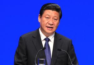 Le président chinois Xi Jinping prononce un discours lors d'une visite dans la ville de Bruges le 1er avril 2014, dernière étape d'une tournée inaugurale en Europe.