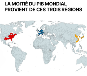 La moitié du PIB mondial provient de ces trois régions. 