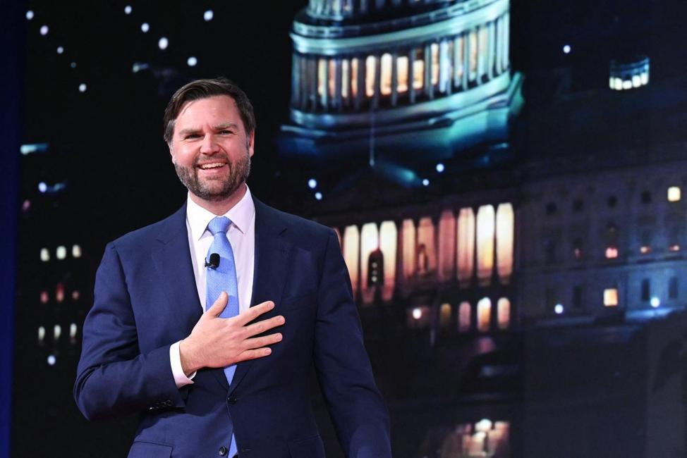 Le vice-président américain JD Vance lors de la conférence annuelle Conservative Political Action Conference (CPAC) à Oxon Hill, Maryland, le 20 février 2025.