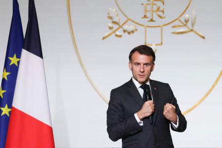 Le président Emmanuel Macron prononce un discours au palais de l'Élysée, à Paris, le 5 février 2026. (Image d'illustration)