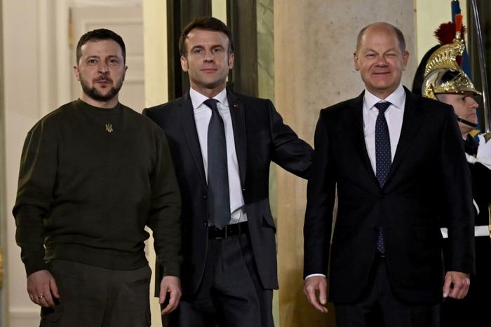Macron Zelensky Scholz