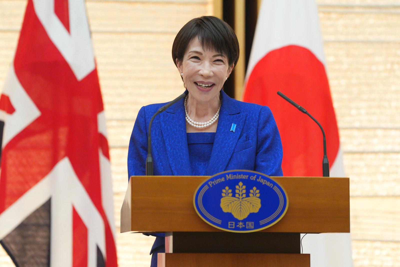 Sanae Takaichi participe à une conférence de presse au bureau du Premier ministre à Tokyo, le 31 janvier 2026.