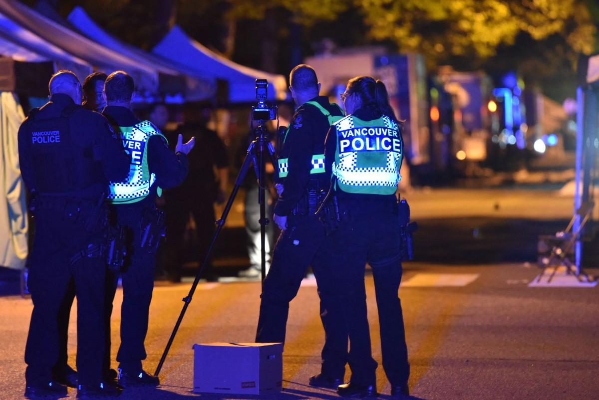 La police de Vancouver après qu'un homme a percuté des piétons lors du festival annuel Lapu Lapu célébrant la culture philippine, le 26 avril 2025.
