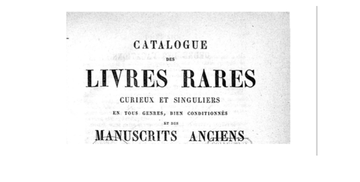 Catalogue des livres rares