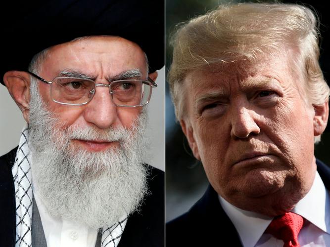 Cette combinaison d’images réalisée le 28 février 2026 montre le Guide suprême iranien, l’ayatollah Ali Khamenei, le 20 mars 2014 (à gauche), et le président américain Donald Trump à la Maison-Blanche, le 29 novembre 2018, à Washington (DC). (Image d'illustration)
