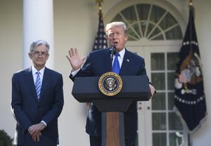 Le président américain Donald Trump lors de l'annonce de la nomination de Jerome Powell au poste de président de la Réserve fédérale, à la Maison Blanche à Washington, le 2 novembre 2017.