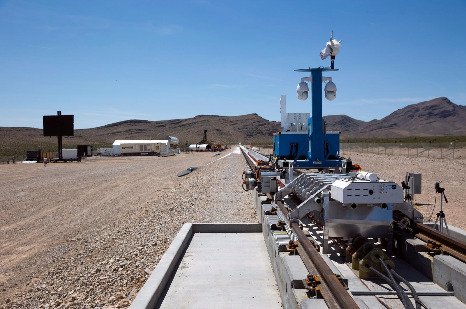 Un prototype de test du train Hyperloop au nord de Las Vegas (Etat-Unis) le 11 mai 2016