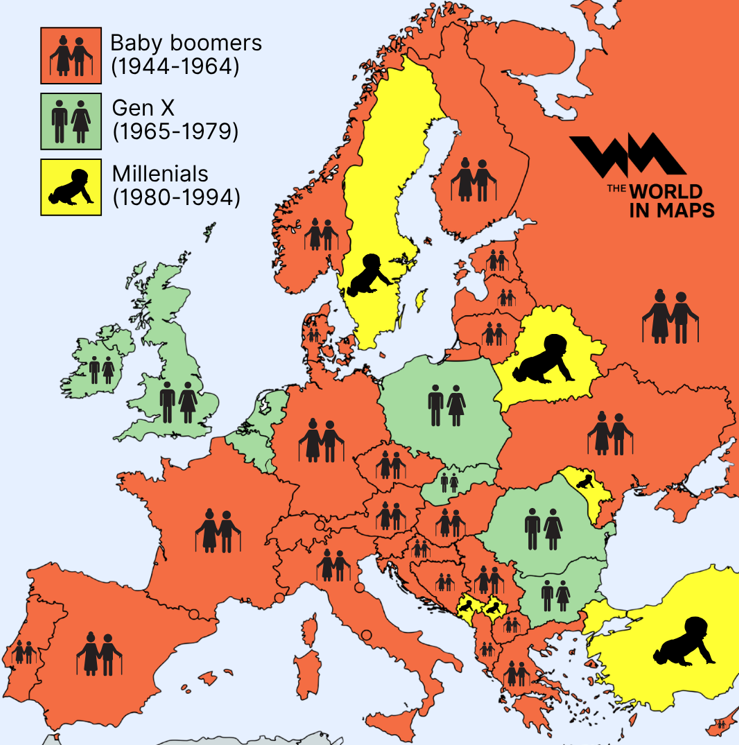 La génération la plus représentée en Europe