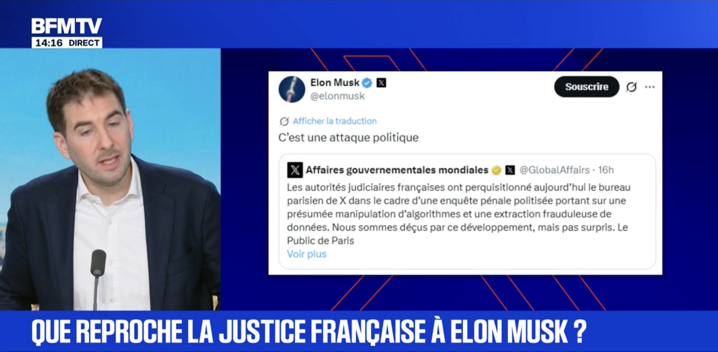 Locaux de X France perquisitionnés : Elon Musk s'insurge contre sa convocation en tant que témoin