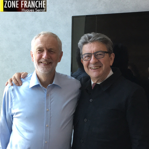 Jean-Luc Mélenchon et Jérémy Corbyn, le patron du parti travailliste britannique exclu pour antisémitisme