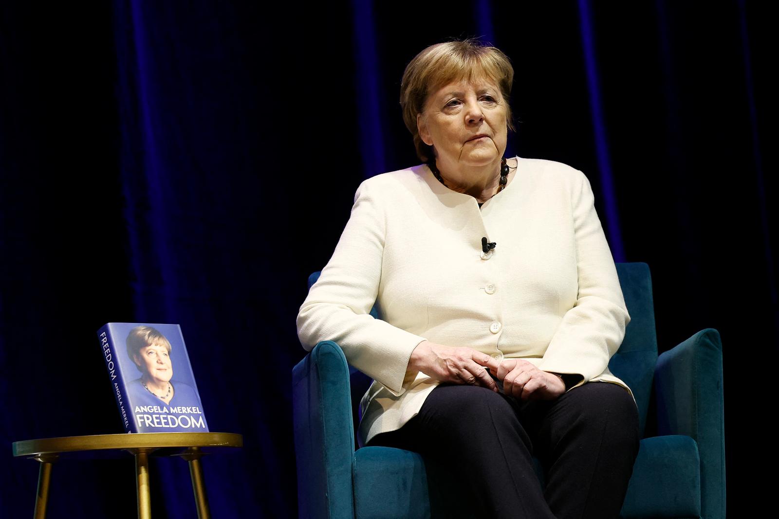 Angela Merkel lors de la promotion de son livre.