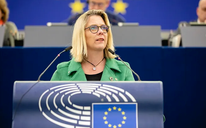 Anne-Sophie Pelletier lors de son mandat au Parlement européen.